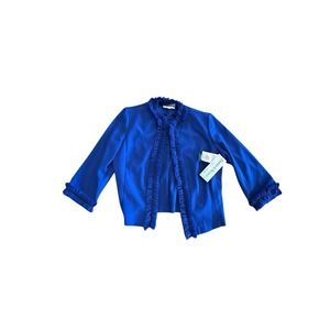 Danny and Nicole Blazer Women's Open Front  Sz‎ 8 Long Sleeve Ruffled Brand New